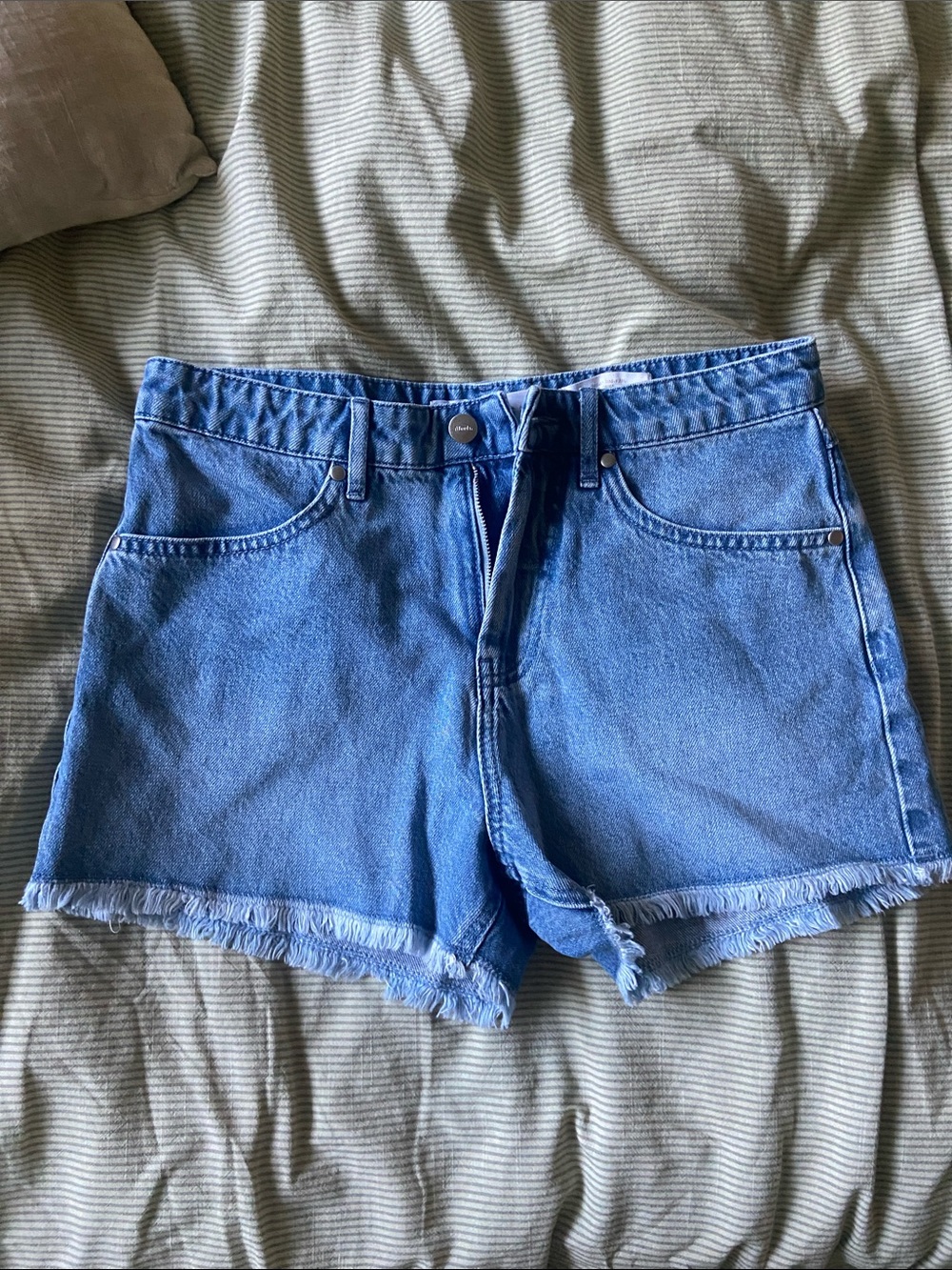 Afends Light Blue Denim Cutoff Shorts